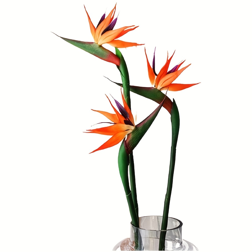 Bird Paradise Strelitzia - 3 szt. Sztuczne kwiaty niebiańskie, fałszywy
