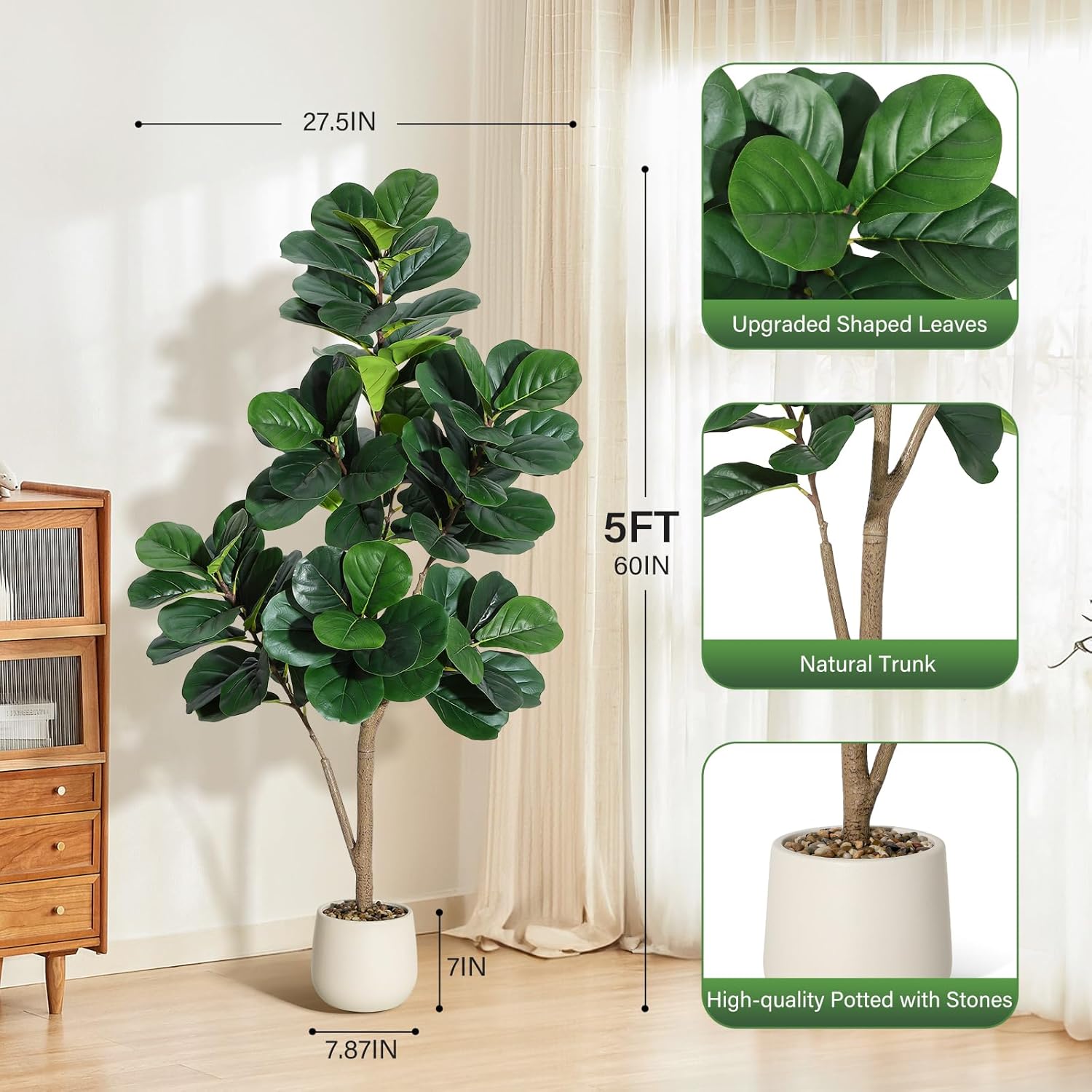 Sztuczny figowiec lirolistny - – Ficus Lyrata Tree recenzja i cena