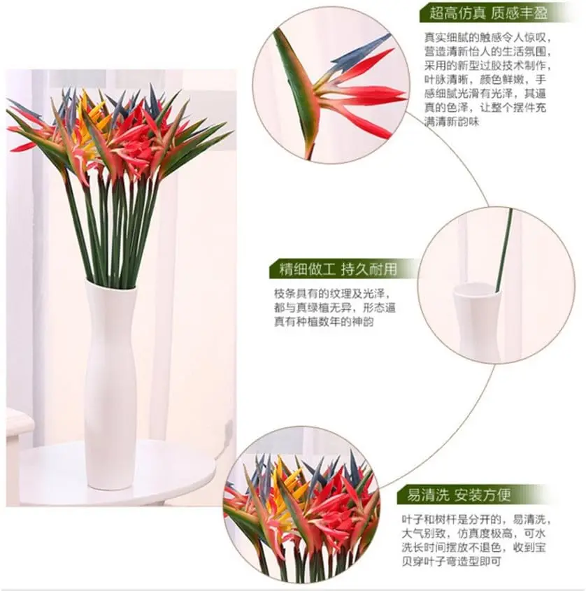 8 SZTUK Sztuczne kwiaty Streli – Bird Paradise Strelitzia recenzja i cena